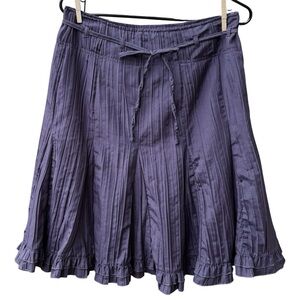 Canda Collection C & A Crinkle Flounce Ruffle Skirt In Blue Gray Sz 10